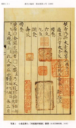 漢方史料館(131)北京図書館蔵、多紀元堅ら手沢の古医籍（三）